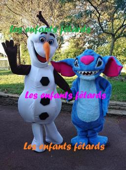 Olaf et stitch mascottes les enfants fetards